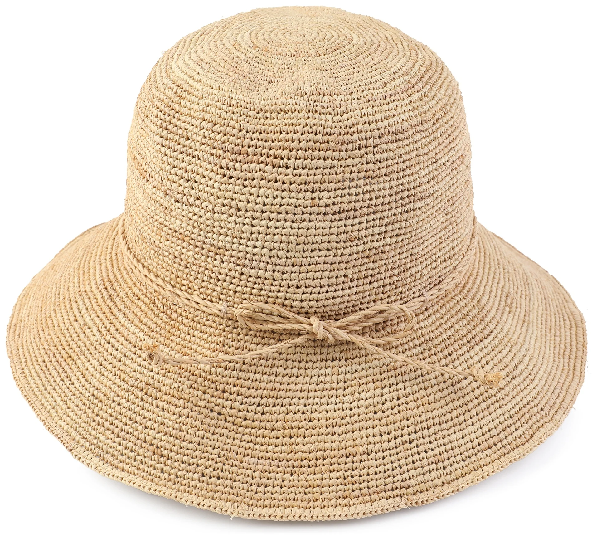 Women Raffia Straw Bucket Hat Wide Brim Fashion Summer Beach Sun Straw