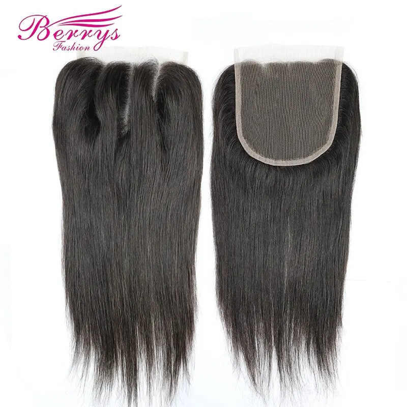 

Berrys Fashion Hair 5*5 Transparent Lace Closure Virgin Hair Brazilian Straight Body Wave Swiss Lace Closures Bleached Knots