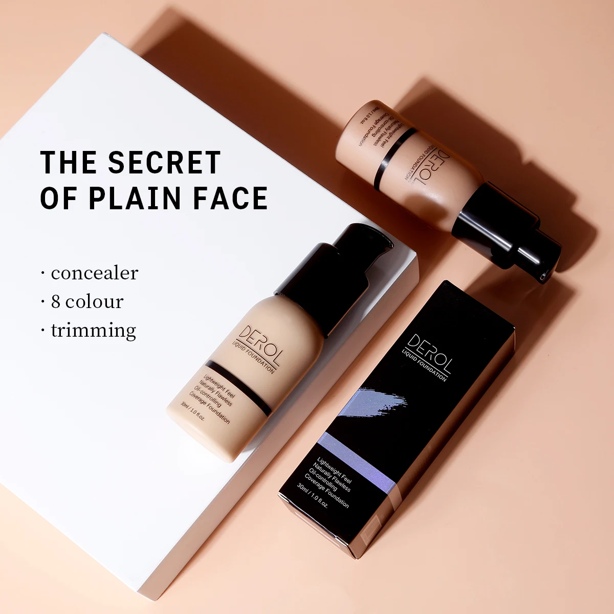 

Factory direct concealer liquid foundation brighten moisturizing BB cream oil control waterproof liquid foundation, 8 colors