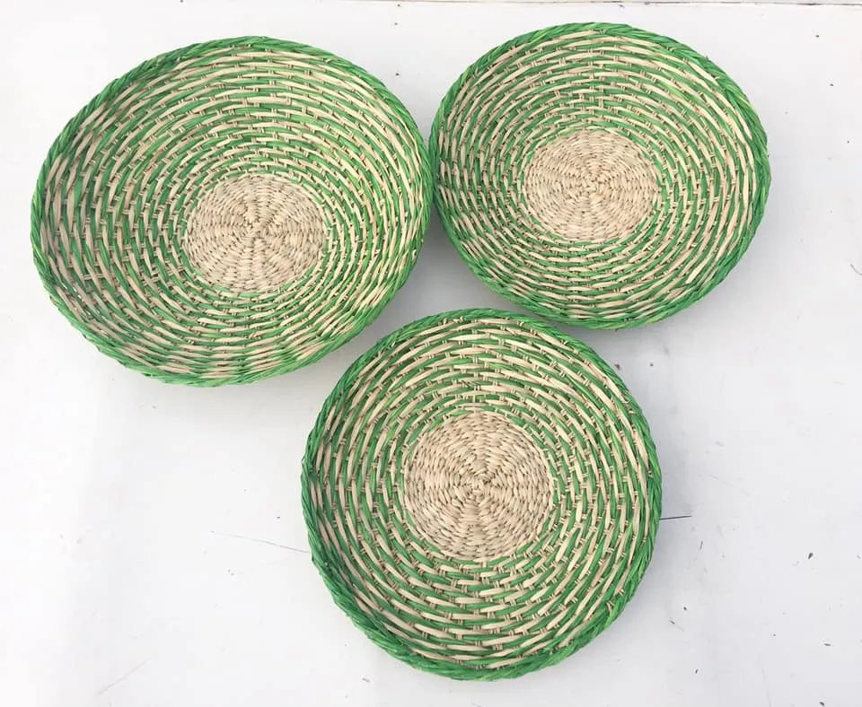 Handwoven Baskets Wall Hanging Rattan Plate Seagrass Plate For Decoration Wicker Wall