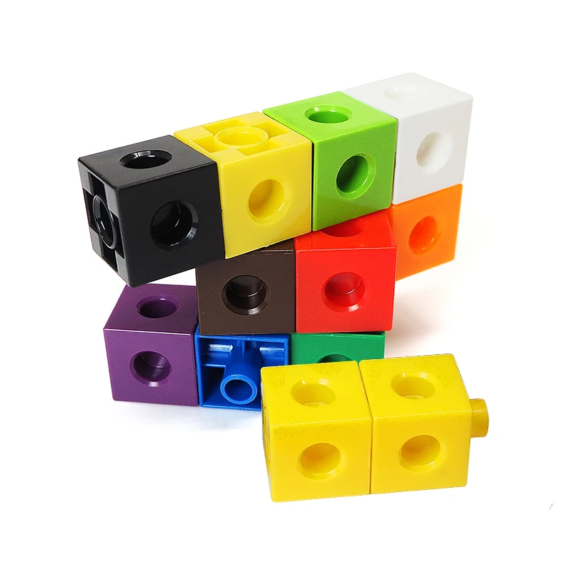 2 Cm Kids Toy 100 Pcs 10 Colors Educational Toys Plastic Link Cube ...