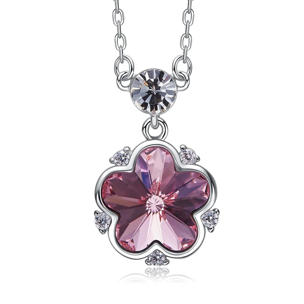 

Wholesale Flower Silver 925 Necklace Girls Artificial Jewellery
