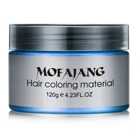 

Mofajang Temporary Hair Color Wax Styling Mud Strong Hold Hair Clay 9 colors Blue 120ML