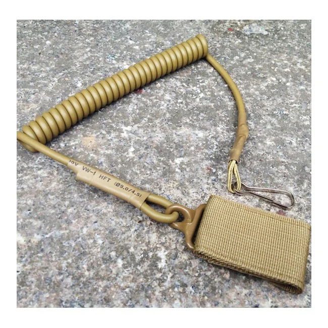 

Outdoor Climbing Belt Strap Duty Camping Security Hanging Spring Sling Tactical Lanyard, Od green, black, khaki spring lanyards