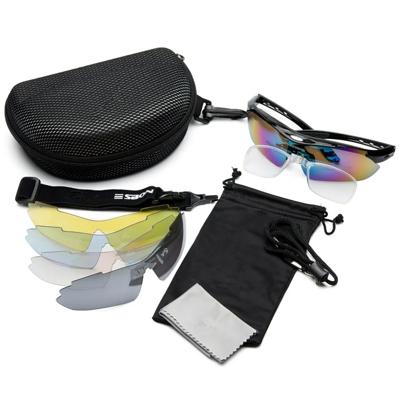 

Polarized cycling glasses sports sunglasses with interchangeable lenses, 4 colors