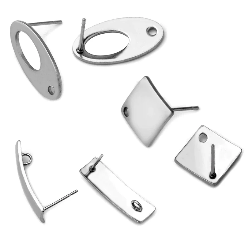 

Polygonal Stainless Steel Ear Stud Base DIY Earrings Accessories Jewelry Findings & Components