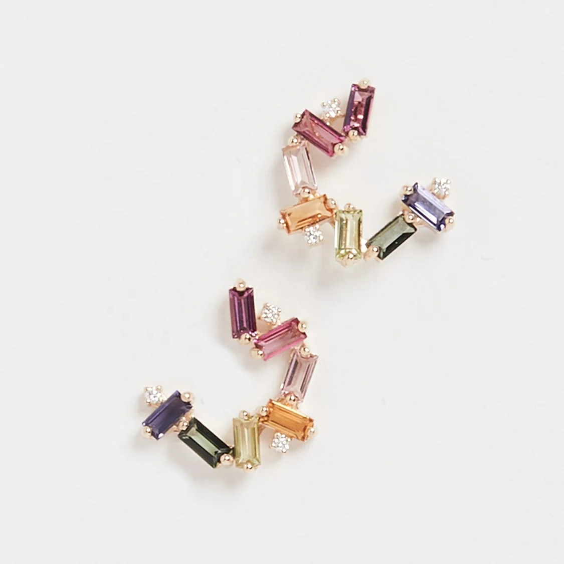 

Elegant Jewelry Manufacturer Gold Plated 925 Silver Zircon Square Stud Earring