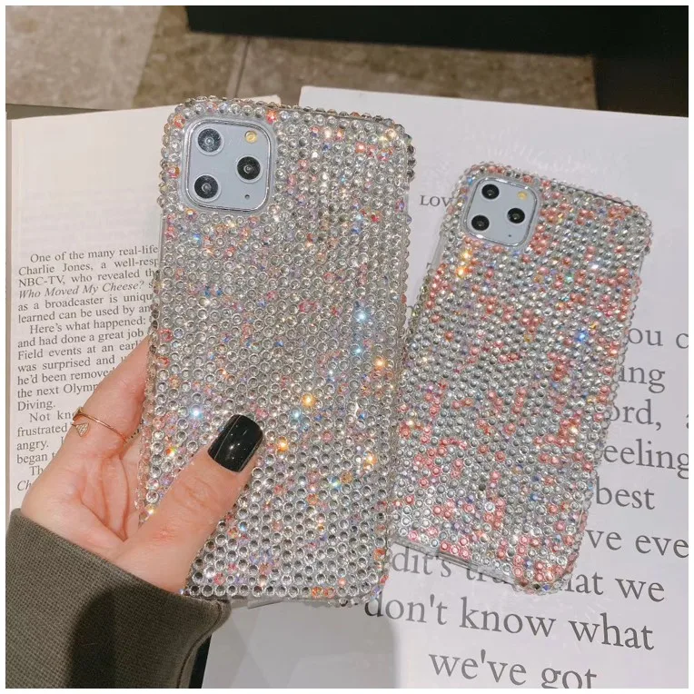 

Luxury bling full diamond hard pc back cover phone case for iPhone 11, Multi