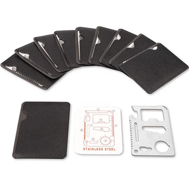 

Stainless Steel Packet Tool 11 in 1 Multi Function Beer Opener Survival Tool Card, Multi function survival card multi tool opener