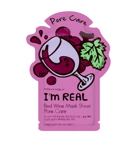 

Korean Natural Cosmetic TonyMoly I'm Real Red Wine Pore Care Face Mask Sheet
