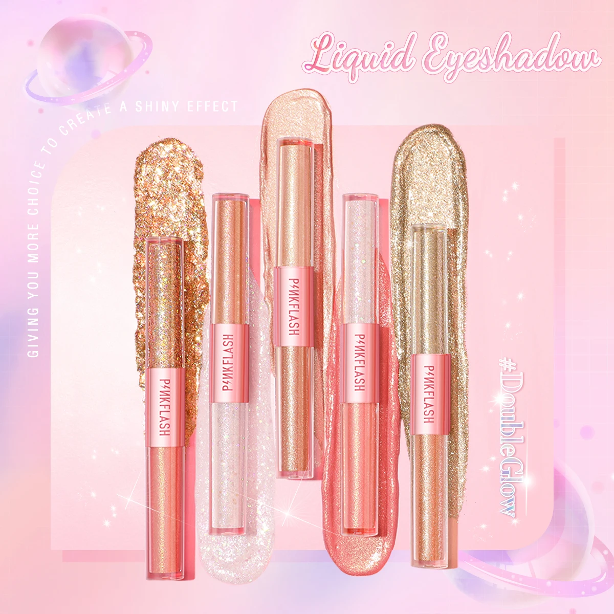 

PINKFLASH Latest Makeup Cosmetics Liquid Eye Shadow Own Style Brand Logo Wholesale Low Moq High pigment Eyeshadow