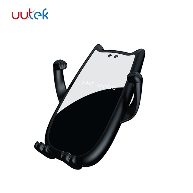 

Phone Holder Stand Car Mount Qi Wireless Charger 10W Wireless Fast Charging For UUTEK RSN11, Black