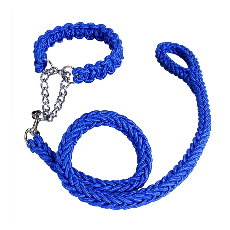 Dog leads nylon braided dog leash large dog collars leashes