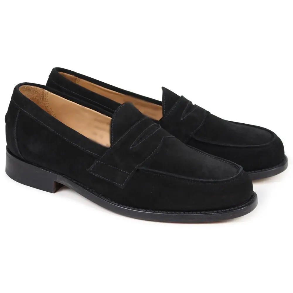 mens black suede loafer shoes