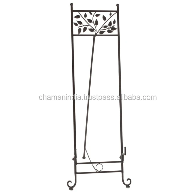 antiqued gold tall metal easel for