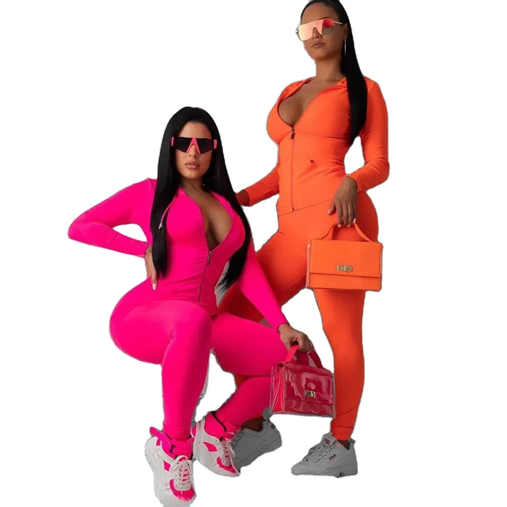 

Kliou womens fall clothes 2020 two piece sweat suit women skinny tops elastic leggings tracksuit women's 2 pc sets