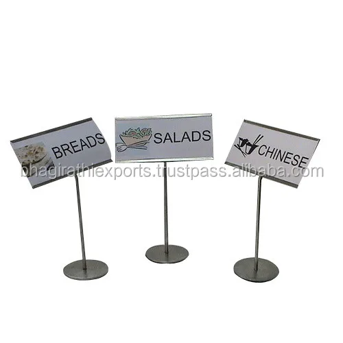 Stainless Steel Metal Buffet Tag Display Menu Card Holder Buy