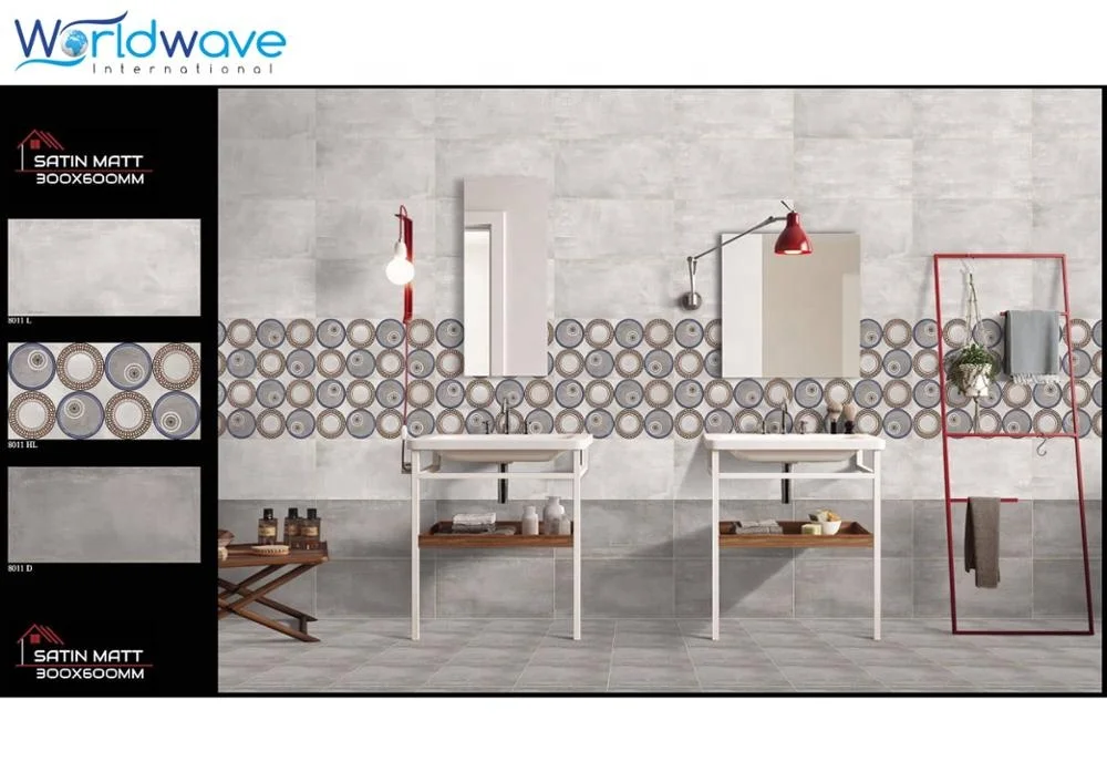 
300x600 mm Ceramic Wall Tile / White Marble Wall Tile / Matching 30x30cm Floor Tiles 