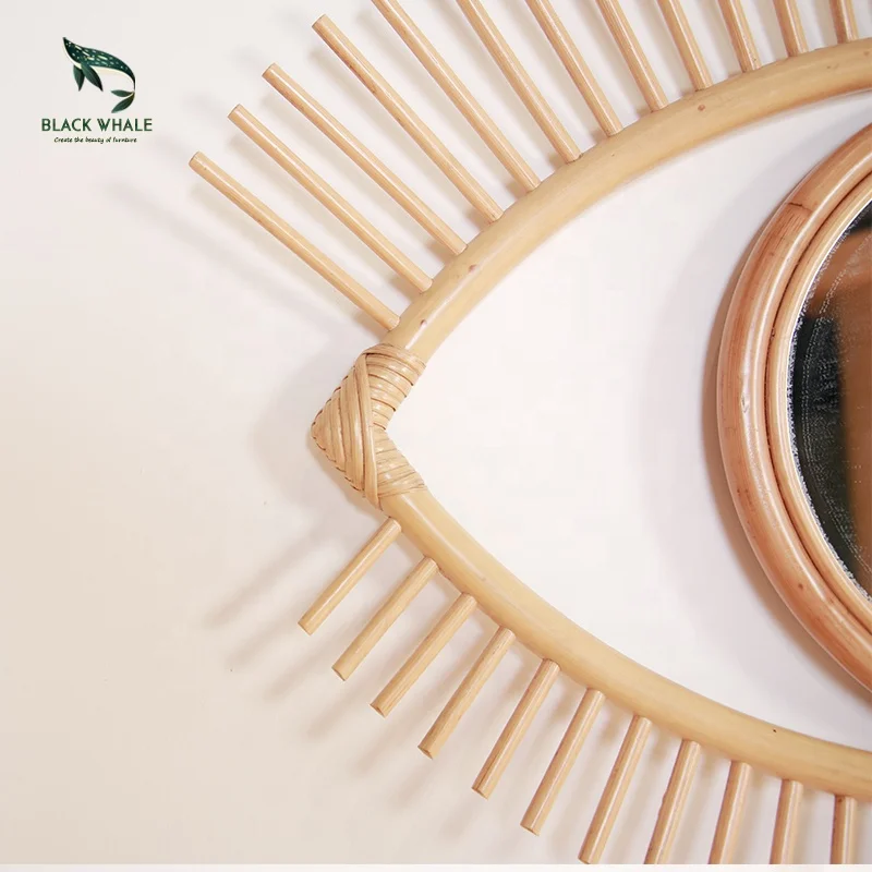 
Modern Luxury Makeup Hotel Wall Decorative Decorations Rattan Mirror Home Decor 