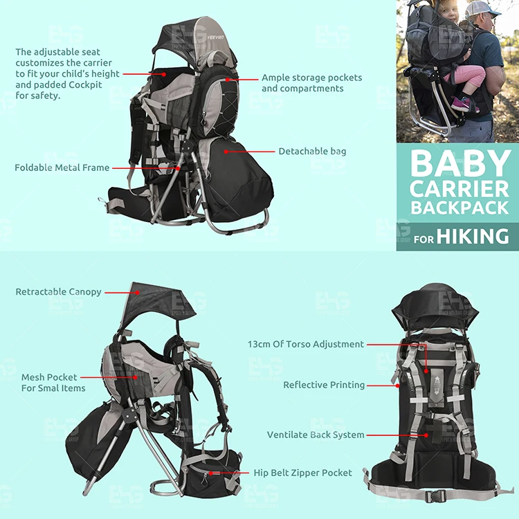 metal frame backpack baby carrier