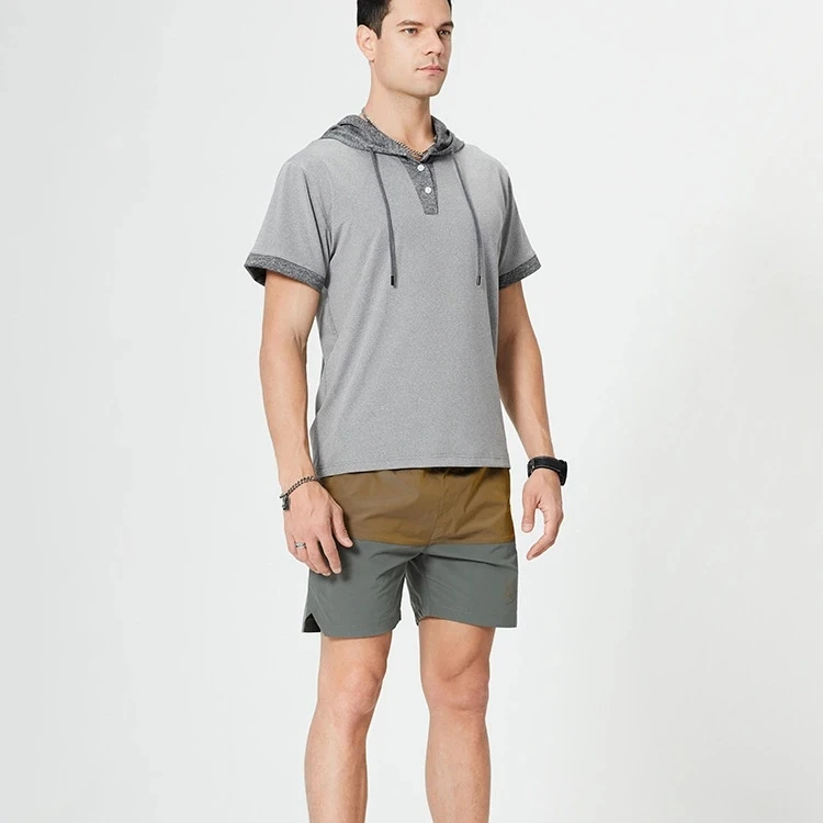 

In the summer of 2021 the new trend of the loose preferred men's short sleeve hoodie running fitness