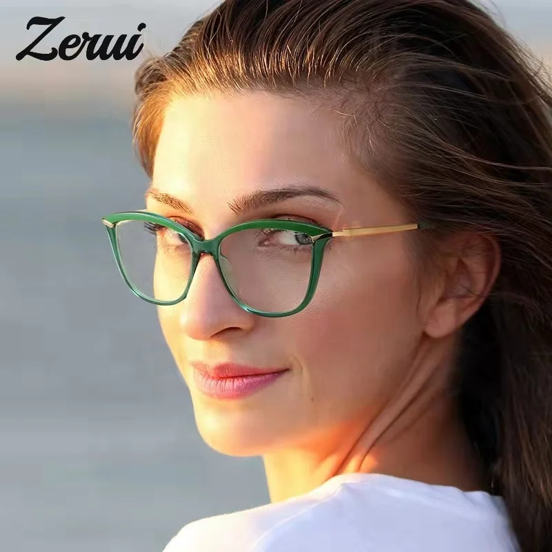 

TR90 Anti Blue Light Cat Eye Glasses Frame Women Luxury Designer Retro Computer Eyeglasses for Ladies Optical Frame, Multi-colored
