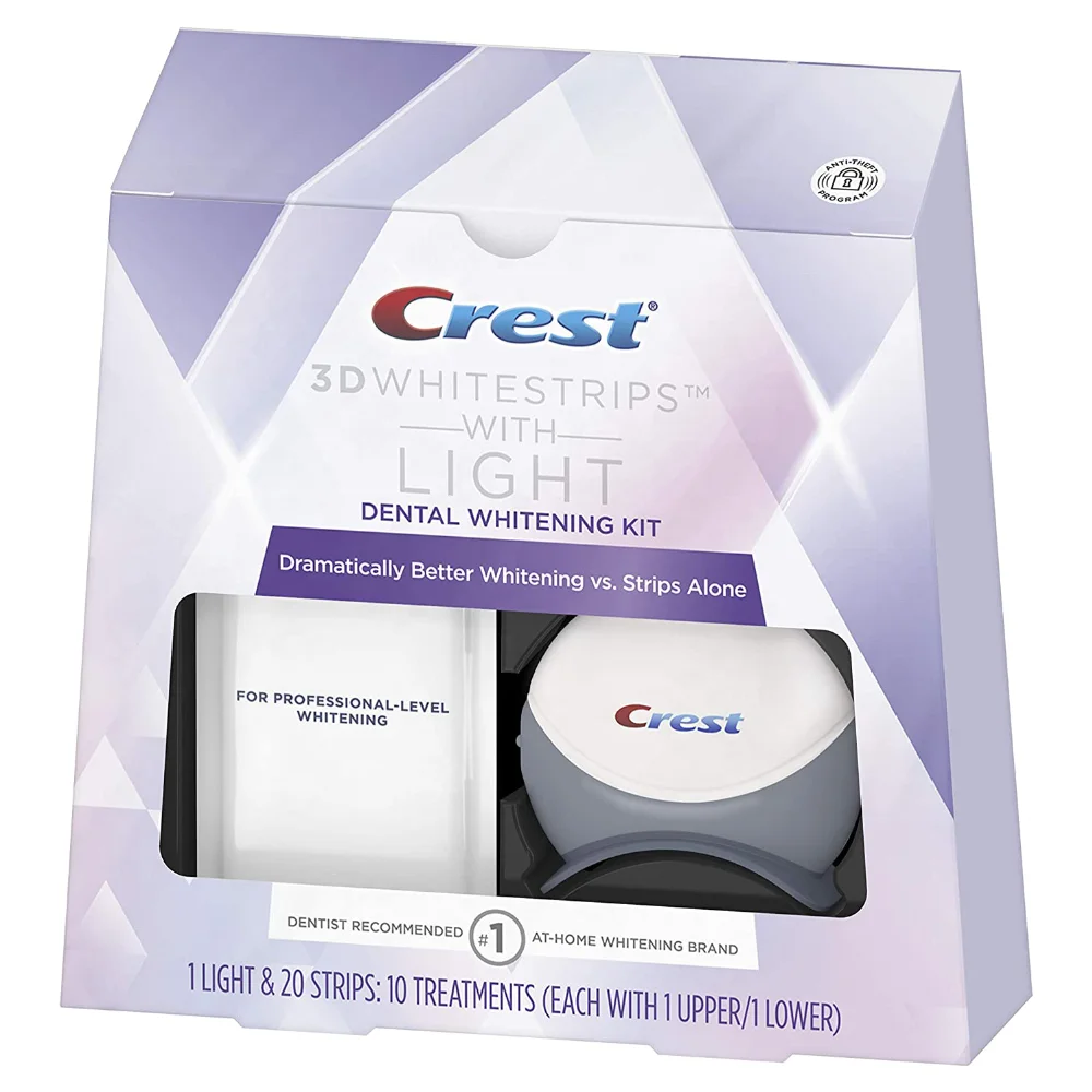 

Enamel safe teeth crest 3d white whitestrips with light