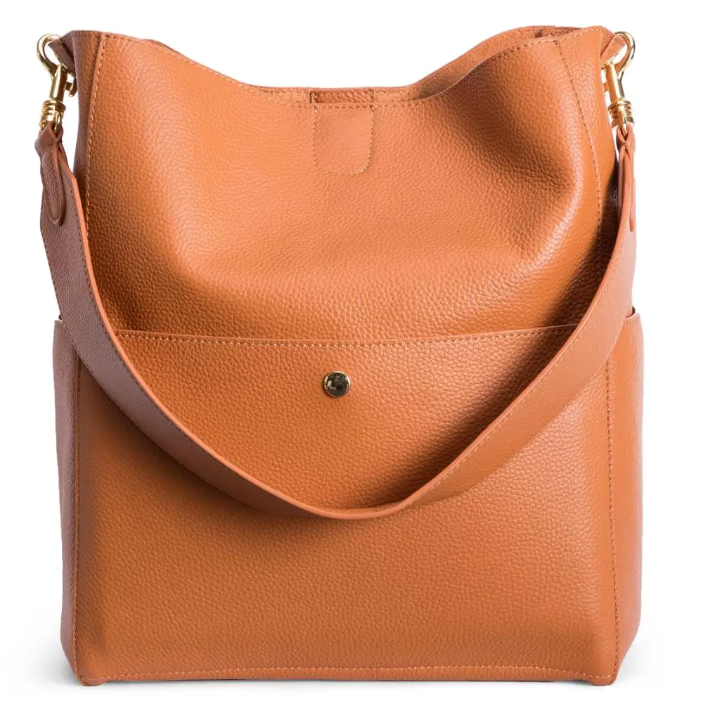 

RFID Designer Top Layer Cow Leather Bucket Bag Genuine Soft Brown Leather Large Tote Composite Bag Women, Black/customized