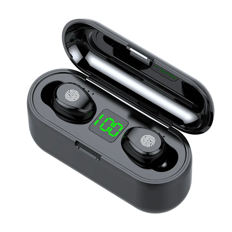 

Earphones Sport Earbuds Wireless Bluetooth Auriculares Powerbank Touch Control Charging Case Lcd Display F9 Earphone Wireless