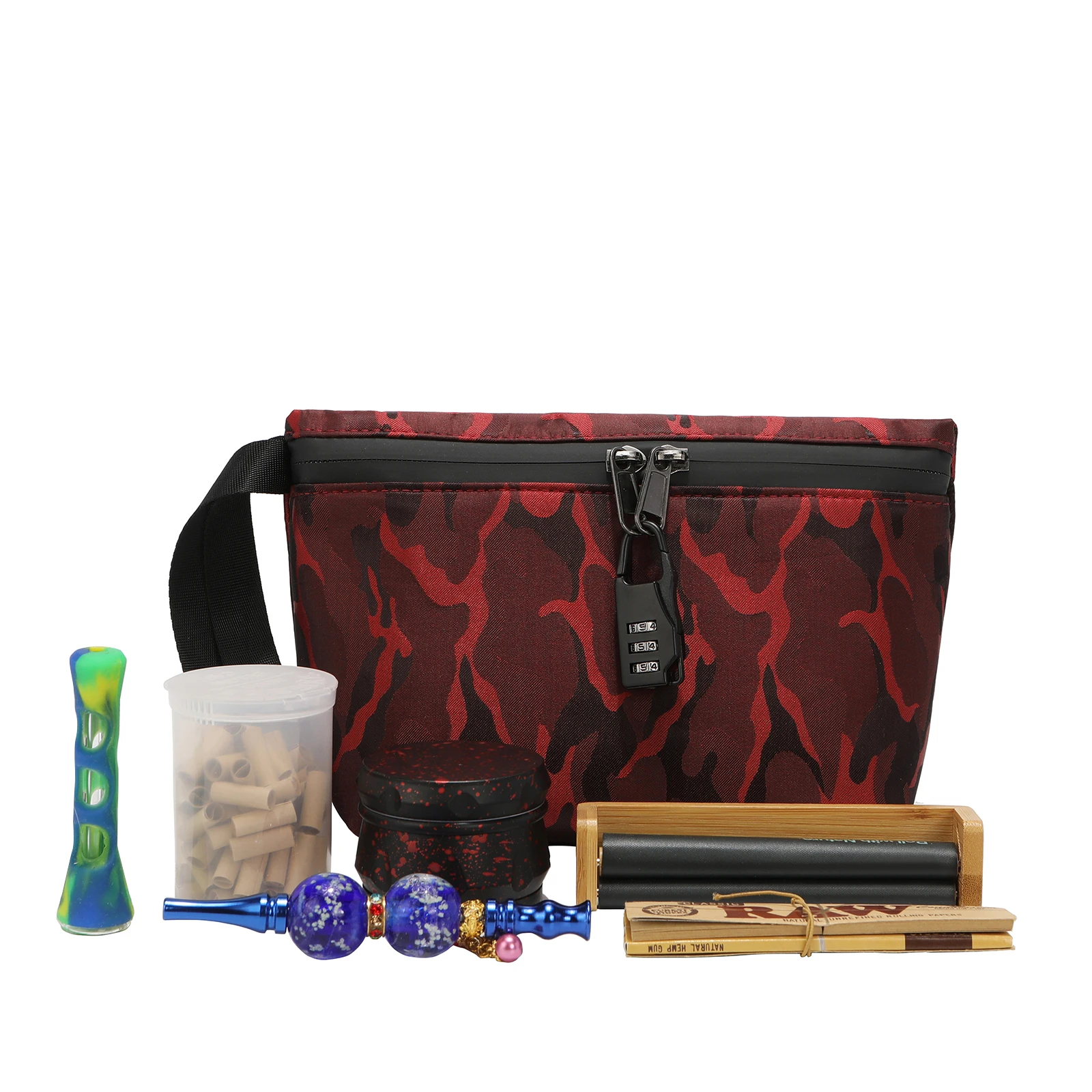 

Small Smell Proof Bag Weed with Combination Lock Custom Logo, Camouflage