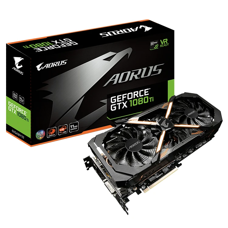 

GIGABYTE AORUS NVIDIA GeForce GTX 1080 Ti 11G with 11GB GDDR5X 352-bit Memory Support OverClocking Used Graphics Card
