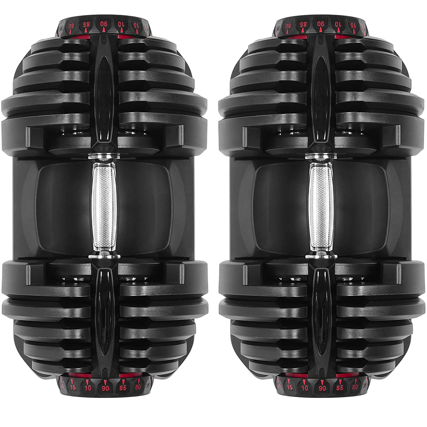 

wholesale gym fitness weight lifting adjustable dumbbells set 40kg, Black