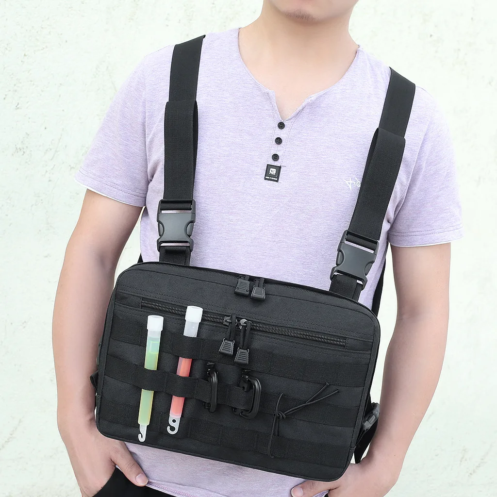 

Multi-function Adjustable Tactical Custom Vest Chest Rig Bags with Adjustable Straps Waist Bag