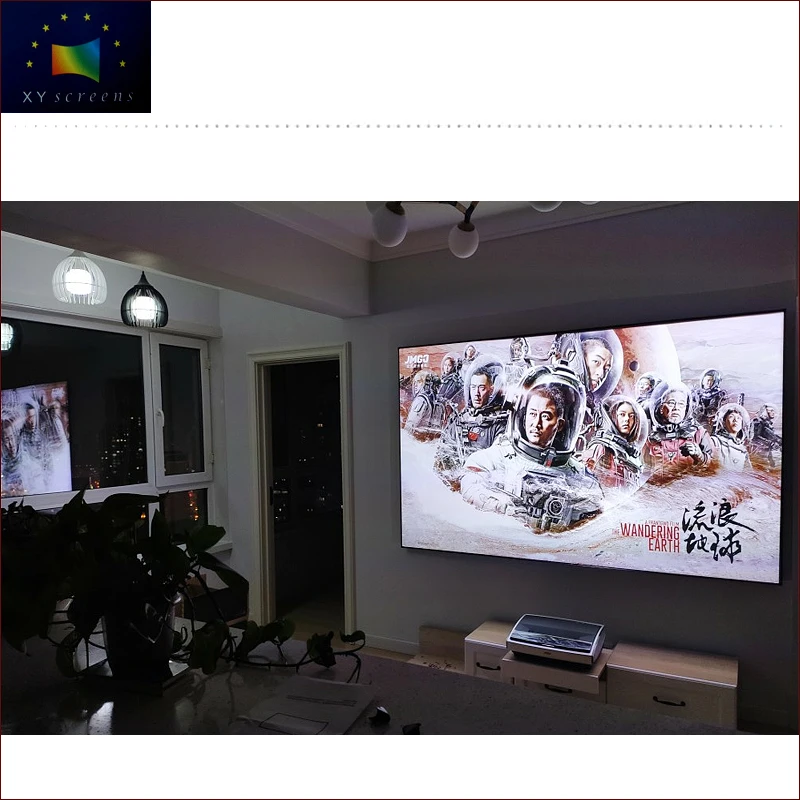 

XYScreen 4K low configuration home theater short throw fixe frame screen ZHK100B-PET Grid