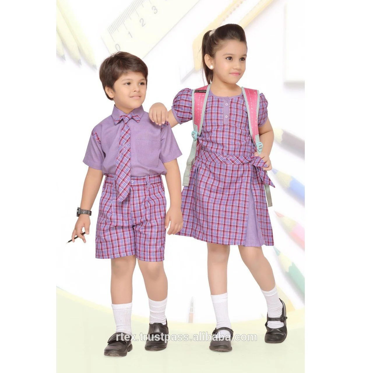 
Customized school uniform with school logo embroidered or printed for all age - S32 